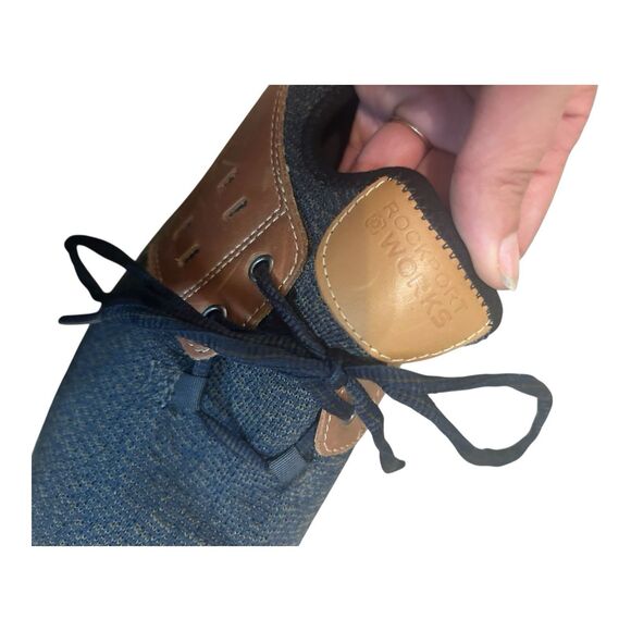 Rockport TruFlex Comp Steel Toe Work Shoes Mens 10 W Blue Knit Lace Up Low Top - Picture 6 of 7